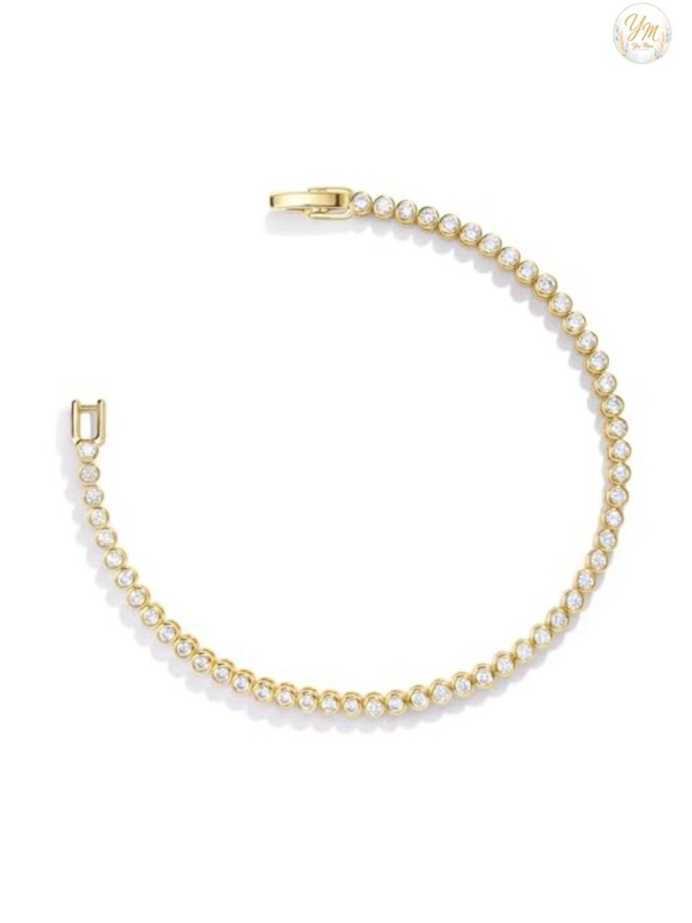 14K Gold Filled Tennis Bracelet Women Bezel Cubic Zirconia